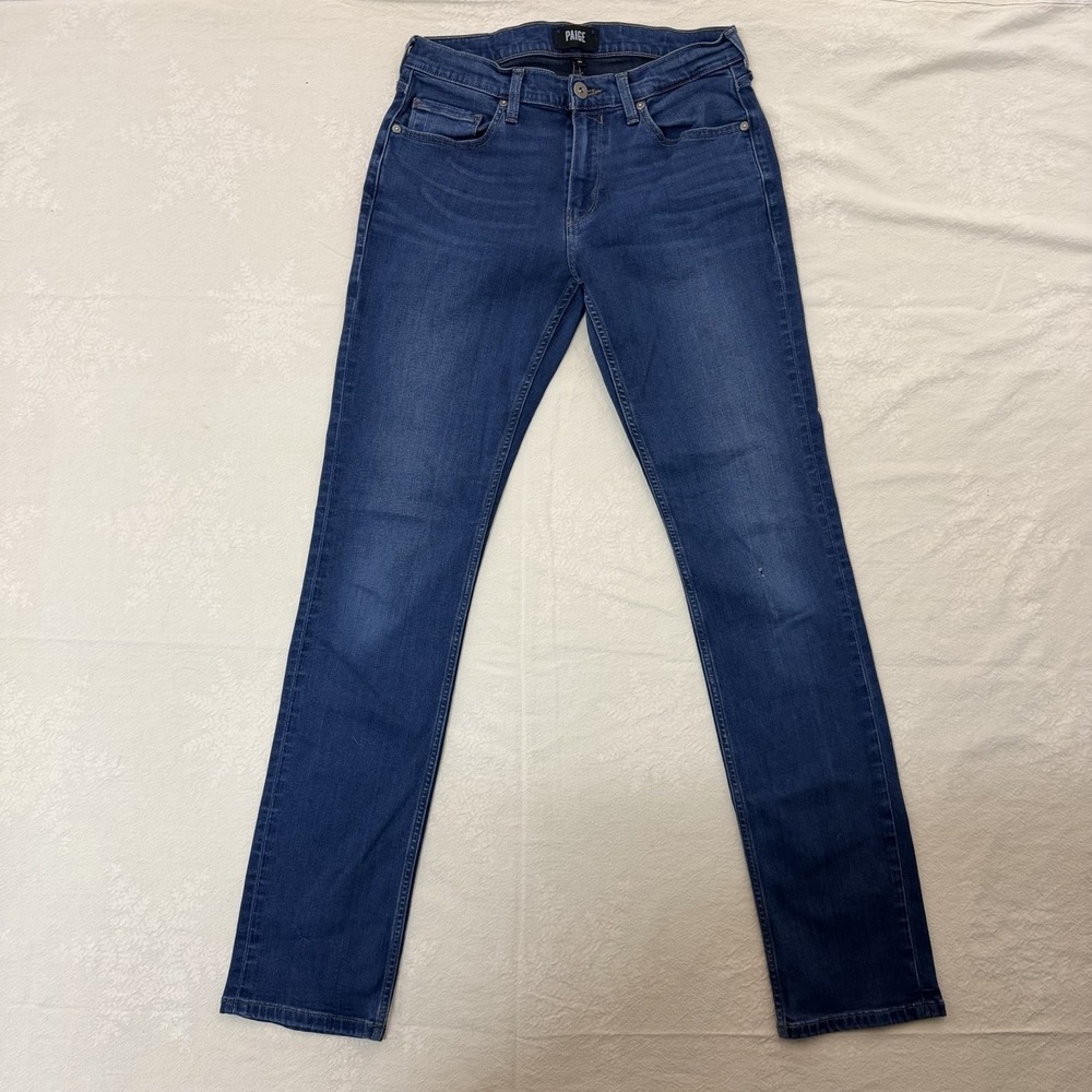 Paige Federal Slim Straight Jeans Mens 30x33 Blue Transcend Stretch Performance